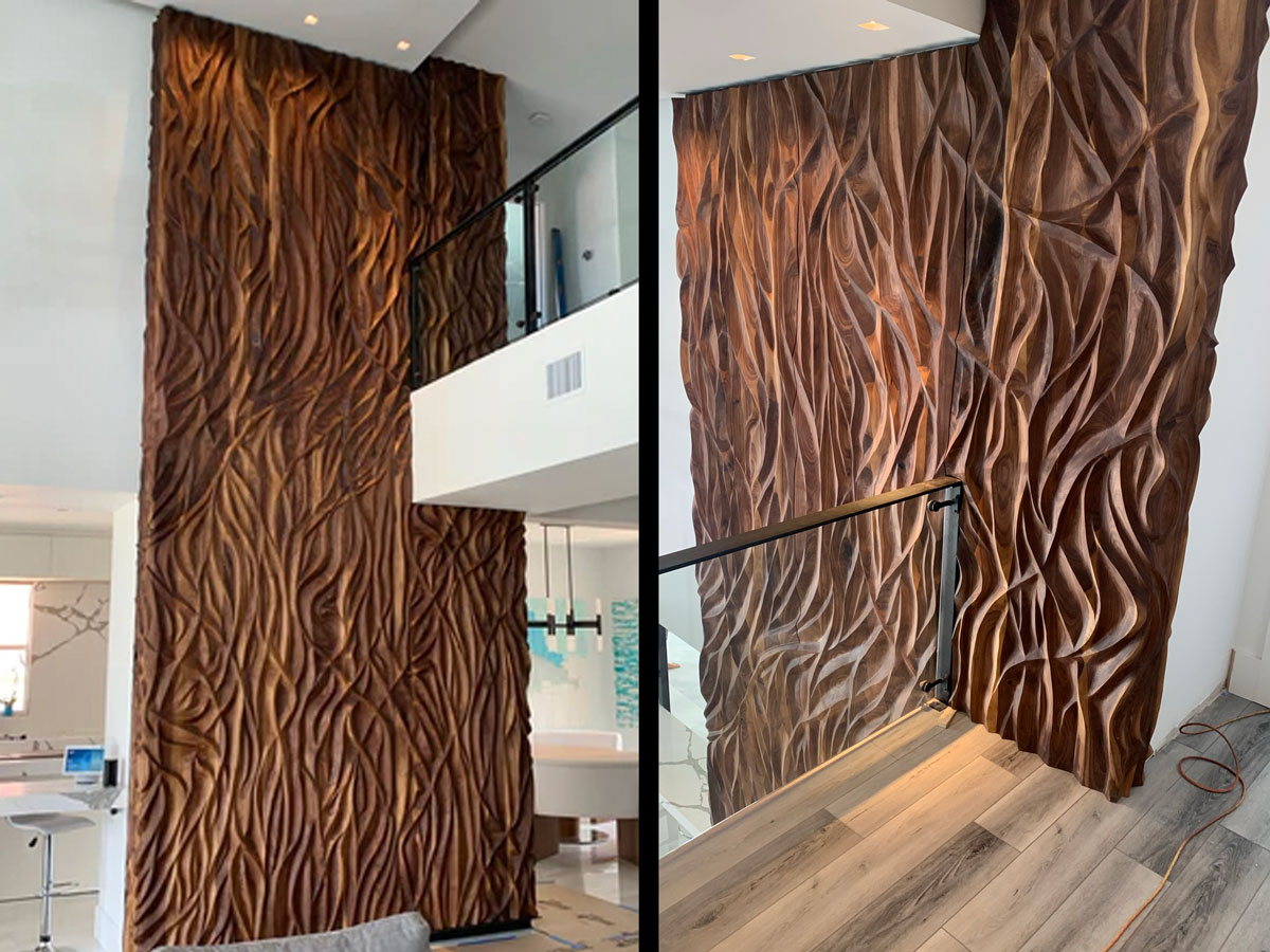 Carved Feature Wall, Morgan Design Build