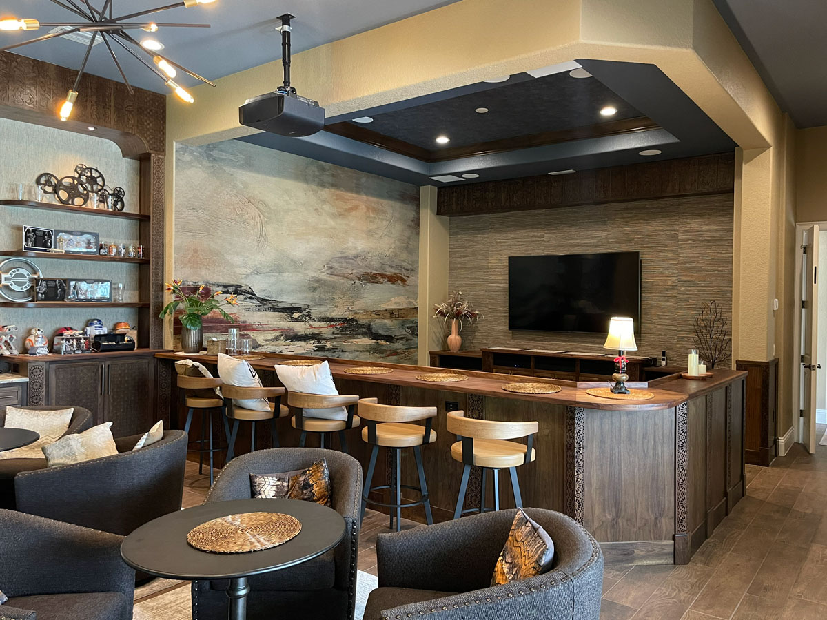 Residential Wine Bar and Media Room